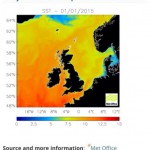 North Sea temperature, January 3rd, 2015